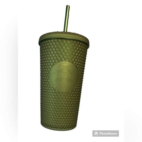 🆕 Dark Green Starbucks cup with straw 16oz w/Winnie the Pooh straw cover - Picture 4 of 6